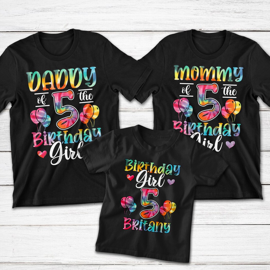 Birthday Tie Dye Family Shirts, Personalized Family Birthday, Family Matching Birthday, Tie Dye