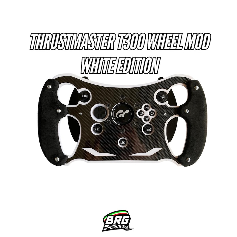 White Version McLaren GT3 Open Wheel Mod for Thrustmaster T300/RS GT. With suede and 10+ colours image 1
