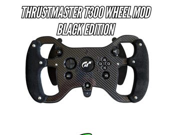 Mod de volante de F1 en versión negra para Thrustmaster T300/RS GT. Con gamuza y más de 10 colores.