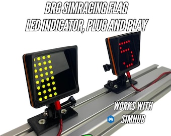 BRG Simracing Led Flag Indicator, 64 LEDs, Plug and Play