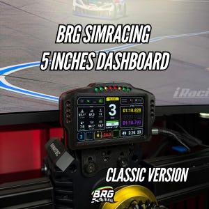 BRG Simracing Dashboard Versión Clásica, Pantalla de 5 pulgadas, 16 LED, Plug and Play