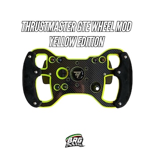 Mod de volante abierto F1 versión amarilla para Thrustmaster Gte/599/TM. Con gamuza y disponible en más de 10 colores.