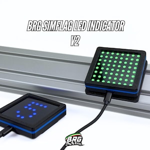 BRG Simracing V2 LED Flag Indicator, 64 LED, Plug and Play