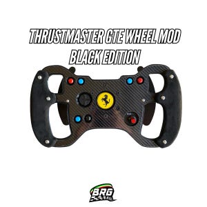 Mod de volante abierto F1, versión negra, para Thrustmaster Gte/599/TM. Con gamuza y disponible en más de 10 colores.