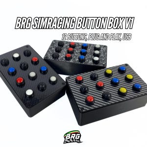 BRG Simracing Button Box V1, 12 Tasten, Plug and Play, USB