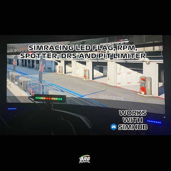 BRG Simracing Led Rpm Flag,Rpm, Spotter and DRS, Plug and Play