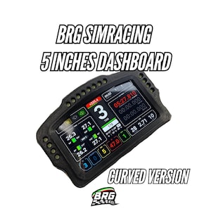 BRG Simracing Dashboard Curved Version, 5-Inch Screen, 16 LEDs, Plug and Play