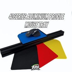 Bandeja para ratón: perfil de aluminio de 40 x 40 compatible con placa superior de color personalizado