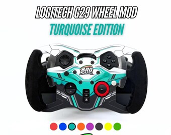 Logitech G29 / G923 PlayStation Mod de volante abierto de aluminio - Empuñaduras de Alcantara – Placa de 3 mm – 28 cm