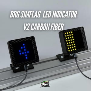 BRG Simracing V2 LED Flag Indicator, 64 LEDs, Plug and Play