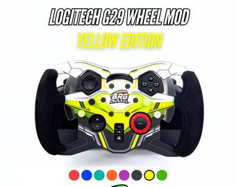 Logitech G29 / G923 PlayStation Mod de volante abierto de aluminio - Empuñaduras de Alcantara – Placa de 3 mm – 28 cm