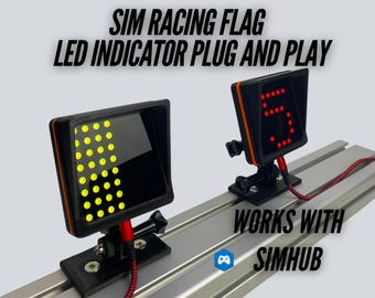 BRG Simracing Led Flag Indicator, 64 LEDs, Plug and Play