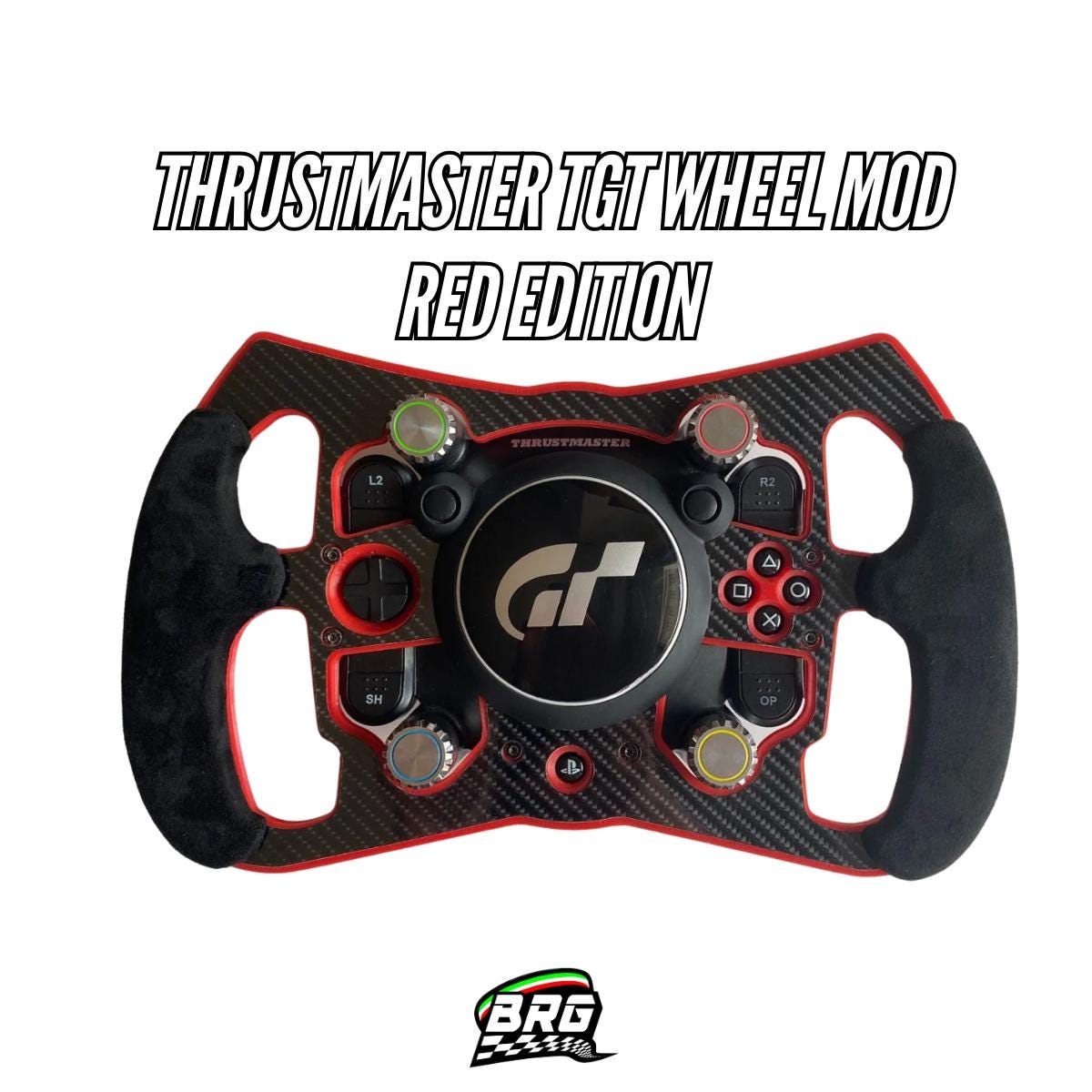 Red Version Open Wheel Mod for Thrustmaster TGT. With Alcantara 