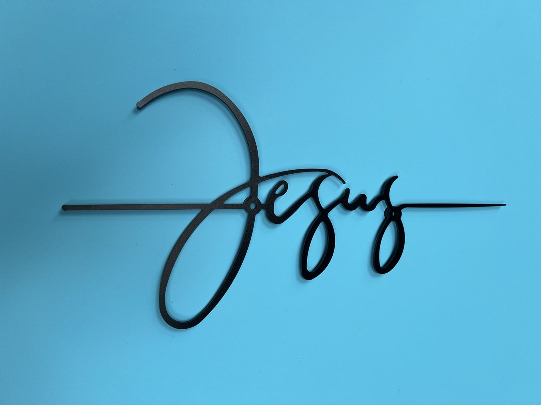Jesus Lettering Mural Metal Jesus Christ God Crucifix Church Etsy