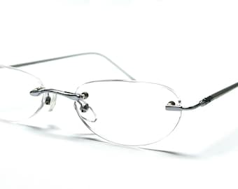 80's Style Womens Lightweight Rimless Or Semi-Rimless Oval Reading Glasses Spring Hinges Comfortable Arms