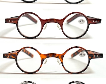 Unisex Retro Designed Round Reading Glasses Circular Old Fashion Kooky Style Frame +0.50-+4.00