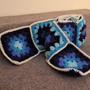 Crocheted Granny Square Scarf Pattern - This is a PDF Pattern only