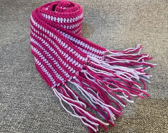 Crochet a Striped, Fringed Scarf Kit - This is a PDF Pattern only