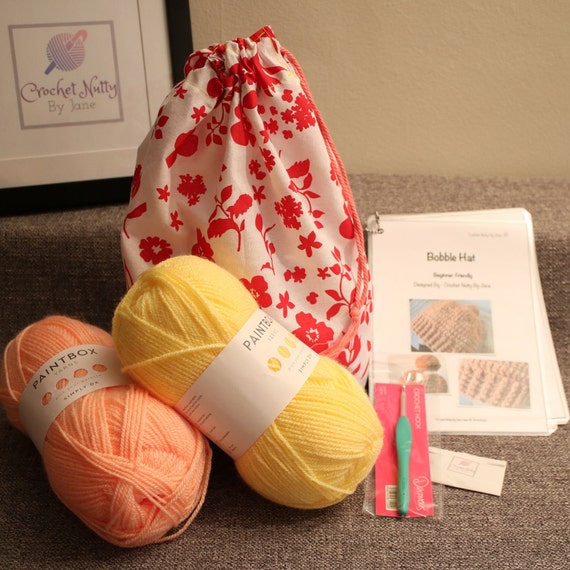 Crochet Kit, Beginners Crochet Kit, Crochet Hat Kit With Yarn
