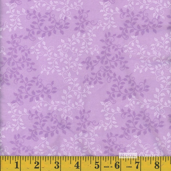 Leaves Orchid Bloom Purple Tone on Tone 108” Wide Quality Cotton Flannel by Mook Fabrics