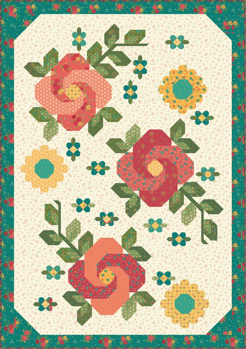 Midnight Rose Garden Quilt Boxed Kit by Heather Peterson for Riley