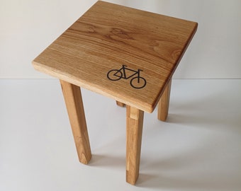 Side table "Motif: Bicycle" (Oak tabletop)