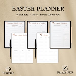 Easter Planner Bundle | Printable Spring Organizer | Egg Collection | Recipes | Gifts | Shopping & Easter Holiday Planner, Instant Download
