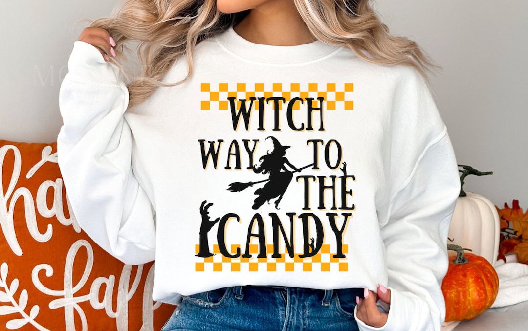 Halloween Witch Sweatshirt for Halloween Candy Sweatshirts for Etsy