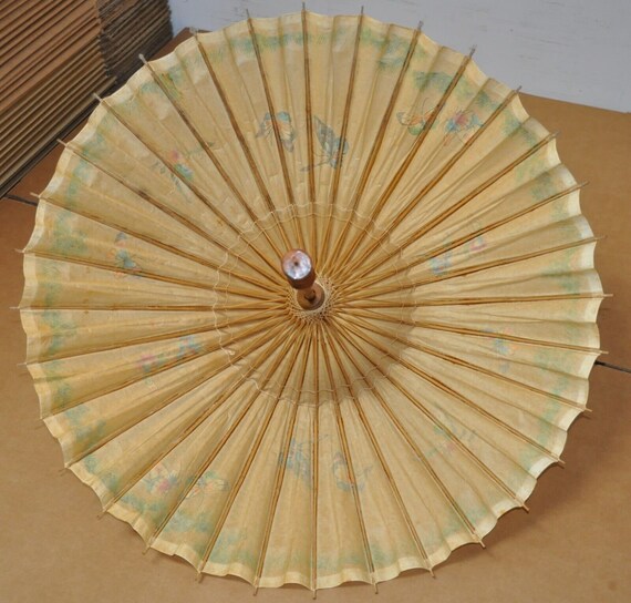 Vintage Hand Made Japanese Umbrella Bamboo Paper … - image 3