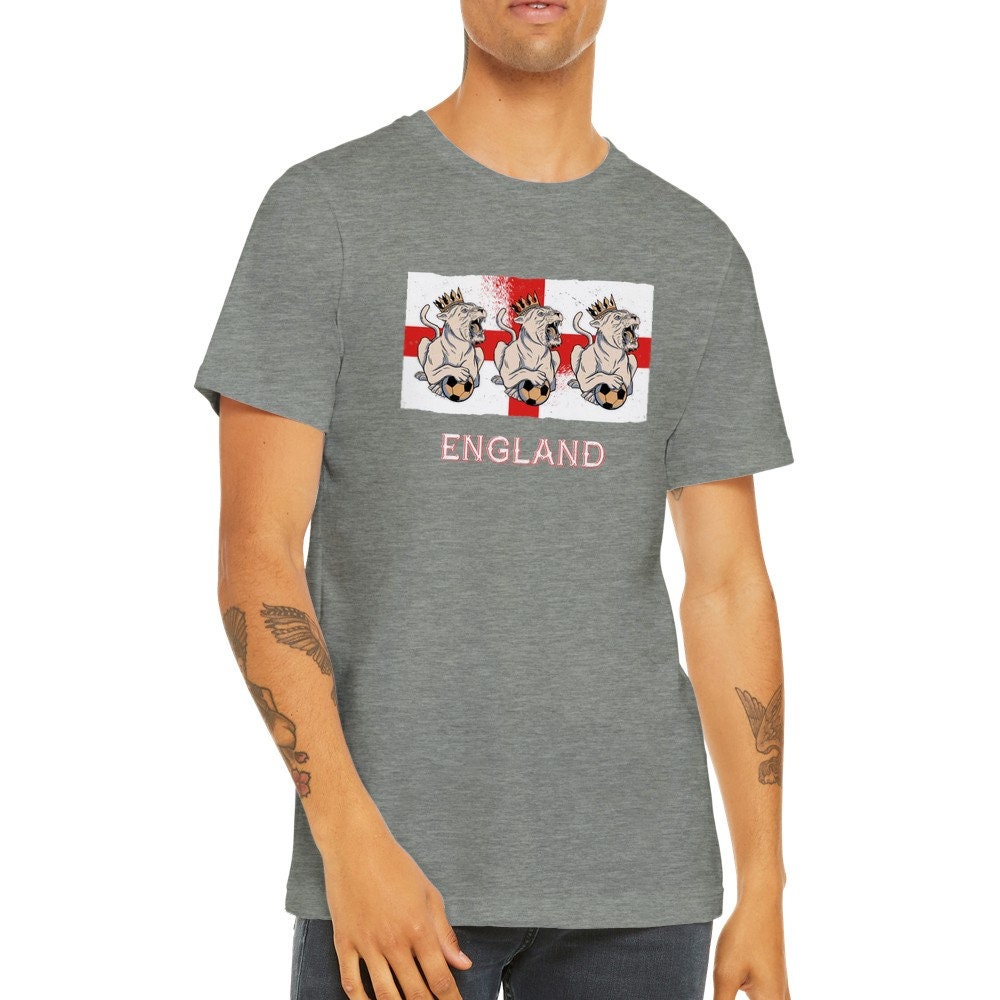 Discover England, Three Lions  Premium Unisex Crewneck T-shirt