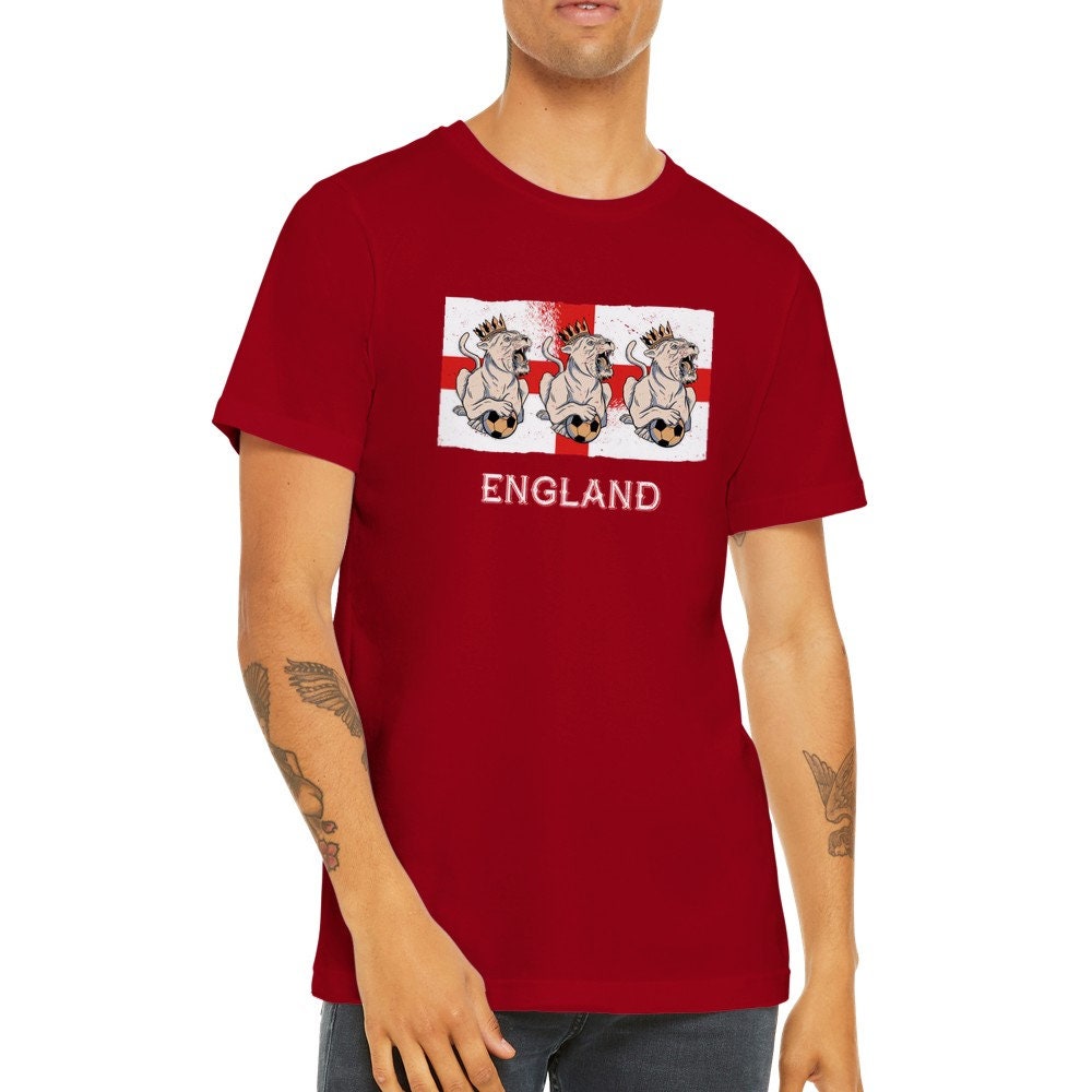 Discover England, Three Lions  Premium Unisex Crewneck T-shirt