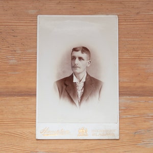 Vintage Cabinet Card | Portrait of young man | photograph Hampton Argyle Street Glasgow Scotland