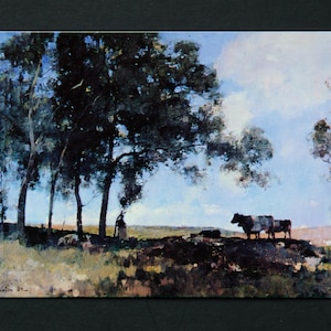 carte postale vintage d'art du tableau Autumn Sunshine 1884 de E A Walton | Postale non utilisée