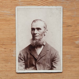 Vintage Cabinet Card | Portrait of man with beard | McDonald's Studios, South Bend, Indiana | United States