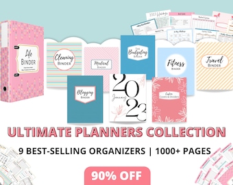 Printable Life Management Planner, 9 In 1 | Each PDF Template Of This Mega Household Bundle Will Organize Your Home & Life Within One Binder