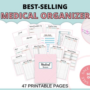 Printable Medical Planner - Medical Journal - Editable Medical Organizer Template | Health Binder Pages | Medical Bundle | Medical Tracker