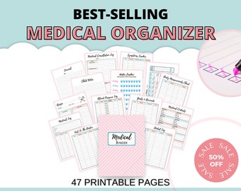 Printable Medical Planner - Medical Journal - Editable Medical Organizer Template | Health Binder Pages | Medical Bundle | Medical Tracker