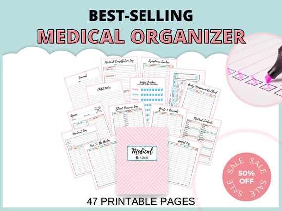 Printable Medical Planner - Medical Journal - Editable Medical Organizer Template | Health Binder Pages | Medical Bundle | Medical Tracker