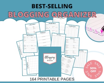 Printable Blogging Planner And Organizer, Printable Blog Planner | Printable Blogging Binder | Blogging Journal | PDF Blog Bundle