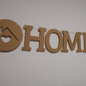 Girlande Home Sweet Home Wimpel Haus Daheim Zuhause  Party Einweihungsparty Rückkehr Schnur Karte Kraftkarton
