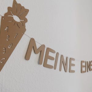 PERSONALISIERBARE Girlande Meine Einschulung Schule Schulkind Schultüte Wimpel Fest Schnur Kraftkarton Buchstaben Schulanfang Schulkind