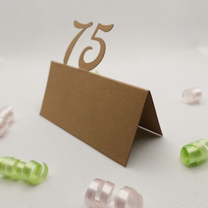 Tischkärtchen 75. Geburtstag Platzkarten Namenskarten Tischkarten Karten Originell Einzigartig Außergewöhnlich Dekoration Deko Besonderes