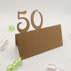 Tischkärtchen 50. Geburtstag Platzkarten Namenskarten Tischkarten Karten Originell Einzigartig Außergewöhnlich Dekoration Deko Besonderes