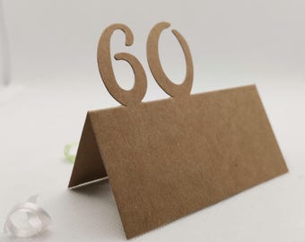Tischkärtchen 60. Geburtstag Platzkarten Namenskarten Tischkarten Karten Originell Einzigartig Außergewöhnlich Dekoration Deko Besonderes