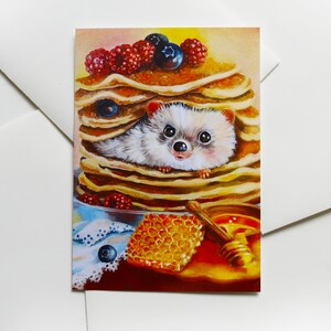 Carte postale faite main imprimée sur du papier premium, carte postale hérisson | Carte postale, Carte de voeux, Carte postale de joyeux anniversaire, Cartes postales d'animaux