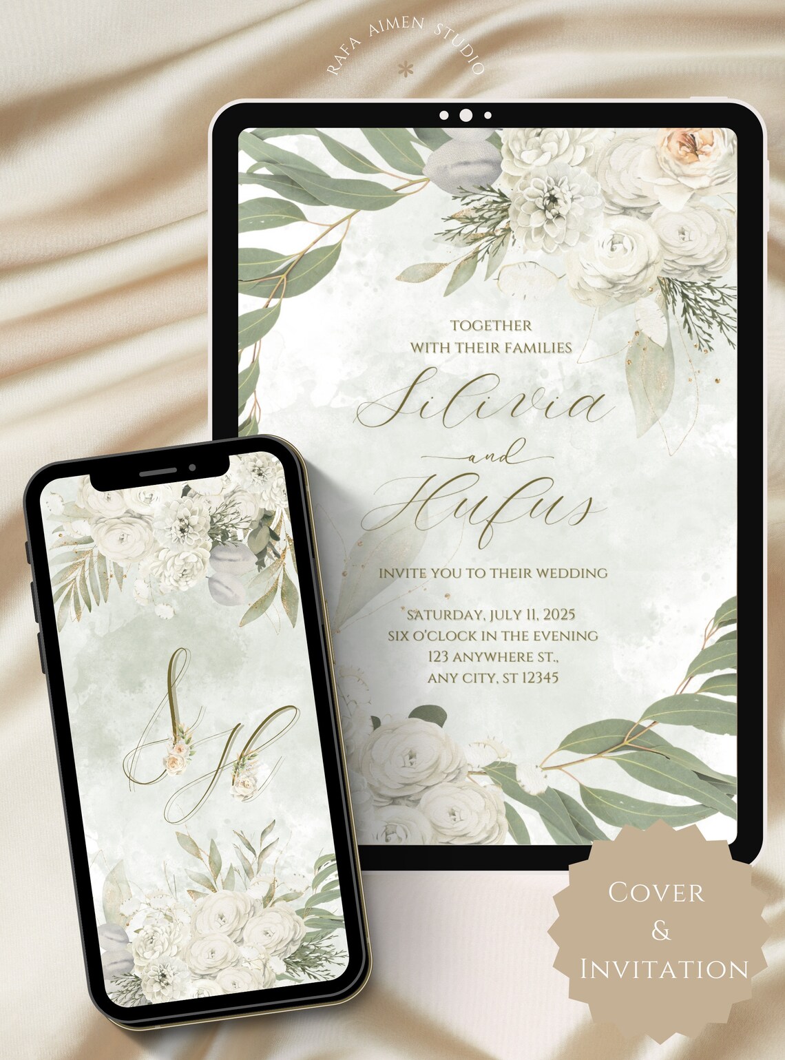 Editable Wedding Invitation, Digital Wedding Invitation, Digital