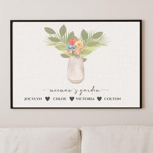 Birth Flower Bouquet, Mom Personalized Gift, Family Gift, Grandma&#39;s Garden, Mom Birthday Gift, Mom&#39;s Garden, Mothers Day, Mom Custom Gift