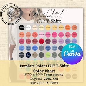 Comfort Colors 1717 T-Shirt Color Chart (Digital Download, PNG)