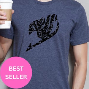 Fairy Tail Logo T-Shirt,Fairy Tail Shirt,Gift for Anime Lover,Distressed Logo T,Anime Theme Apparel