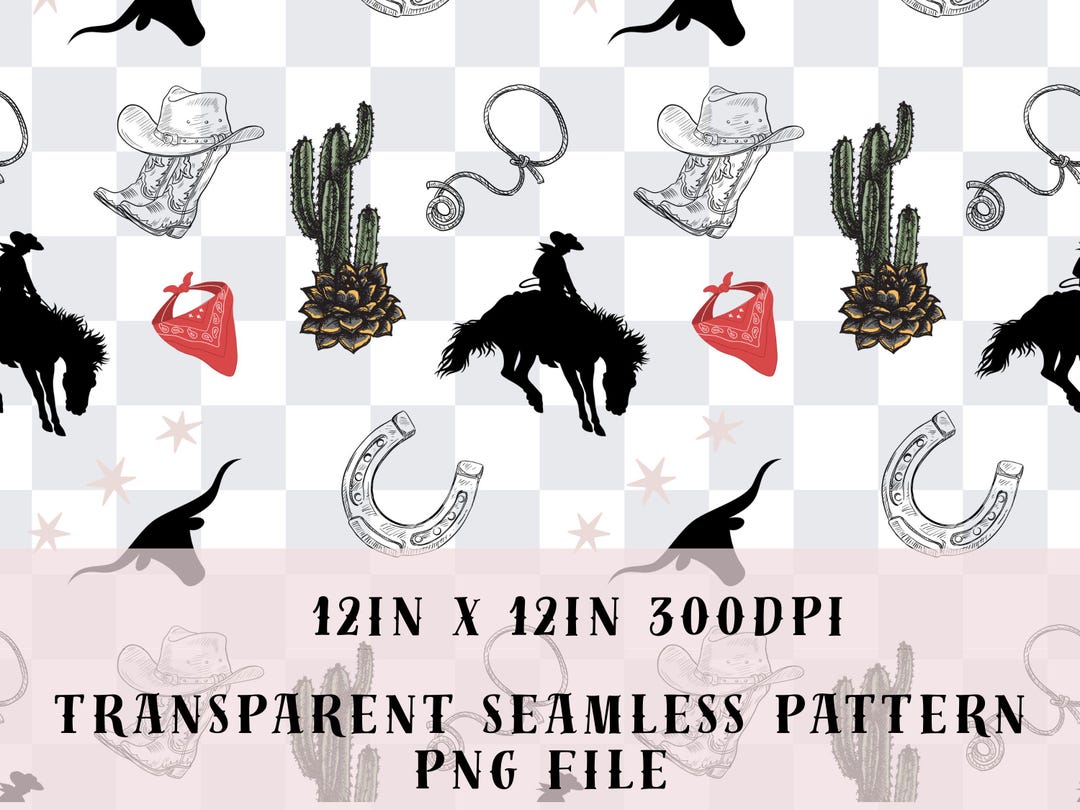 Blue Rodeo Pattern Circle Cowboy Rodeo PNG Seamless Pattern: Western Decor (digital Download) - Etsy